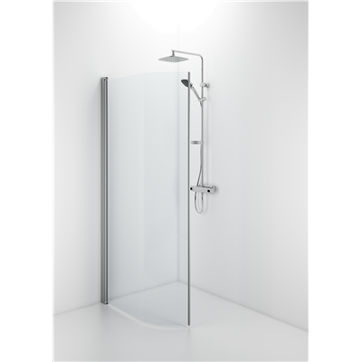 Ifö Space Duschdörr Svängd 80 Aluminium/Klarglas